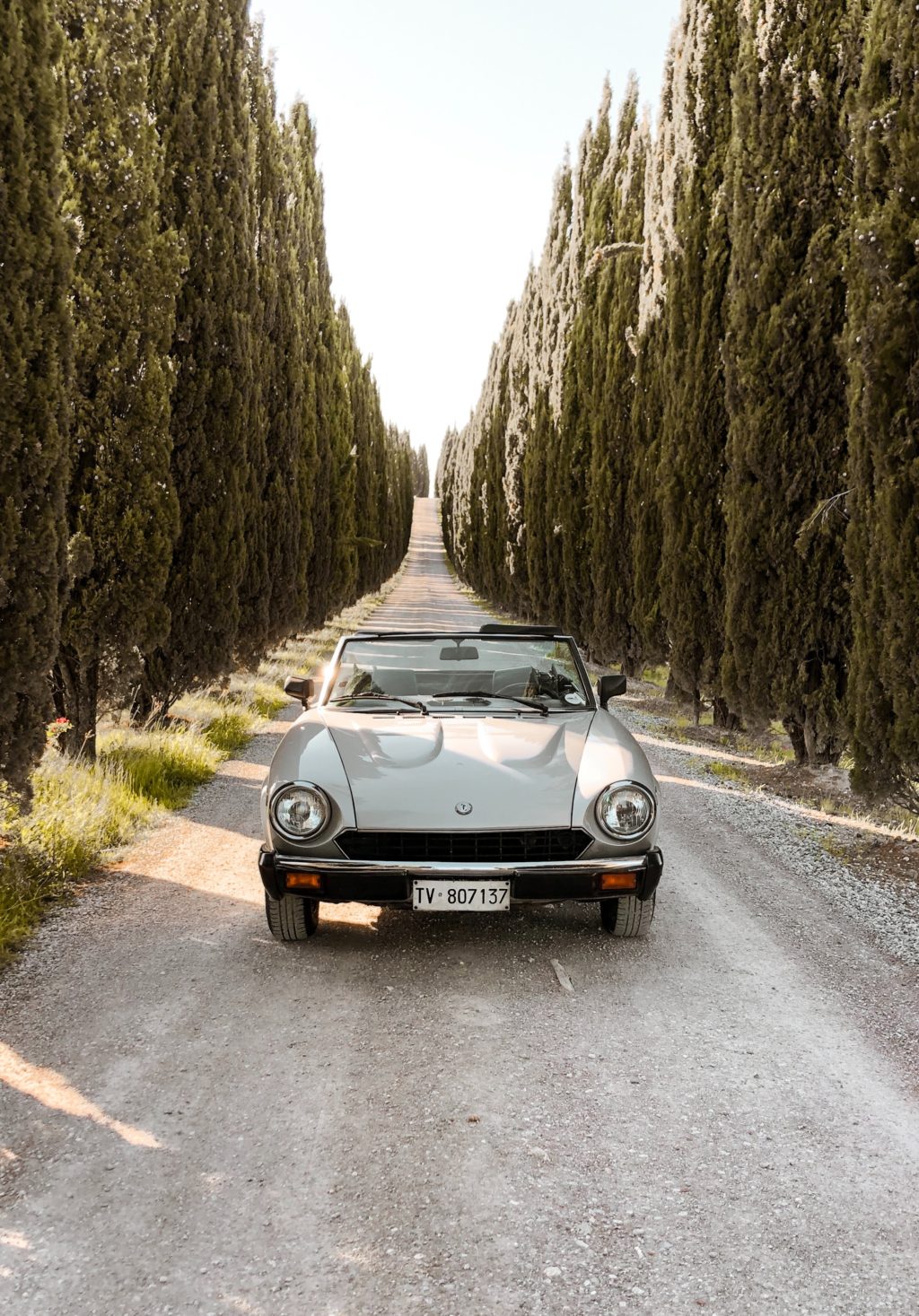 Fiat sports spider on roadway