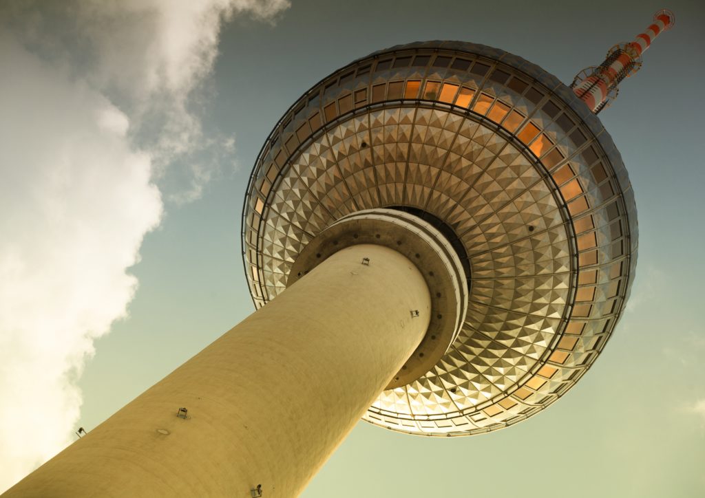 The TV Tower on Alexanderplatz is Berlin's most prominent landmark and the tallest building in Germany