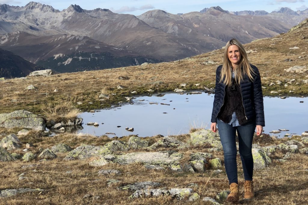 Vanessa Tschudi on a hike in the mountains