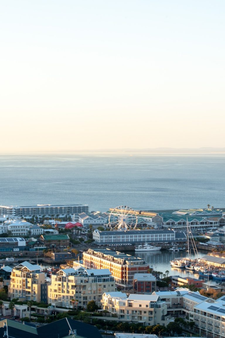 View of the waterfront promenade in Cape Town from the event venue.