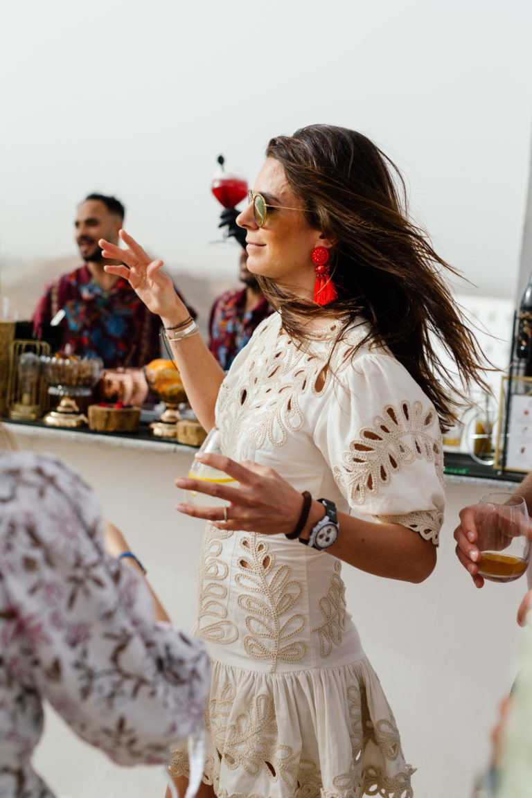 A woman dances to the sounds of the DJ during a private event in Egypt.